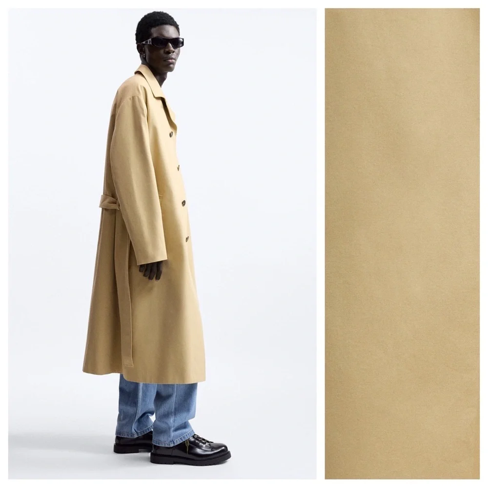 NWT. Zara Men Limited Edition Light Tan Oversized Trench Coat. Size M. - Picture 3 of 12